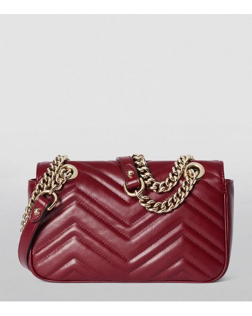 Gucci Red Mini Gg Marmont Shoulder Bag