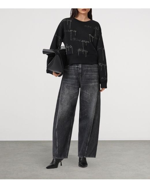 AllSaints Black Embellished Separo Sweatshirt