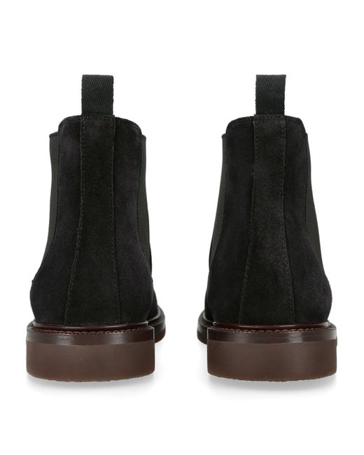 Brunello Cucinelli Black Suede Chelsea Boots for men