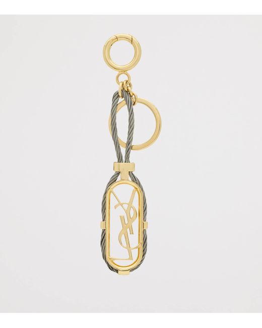 Saint Laurent Metallic Cable-Detail Cassandre Bag Charm