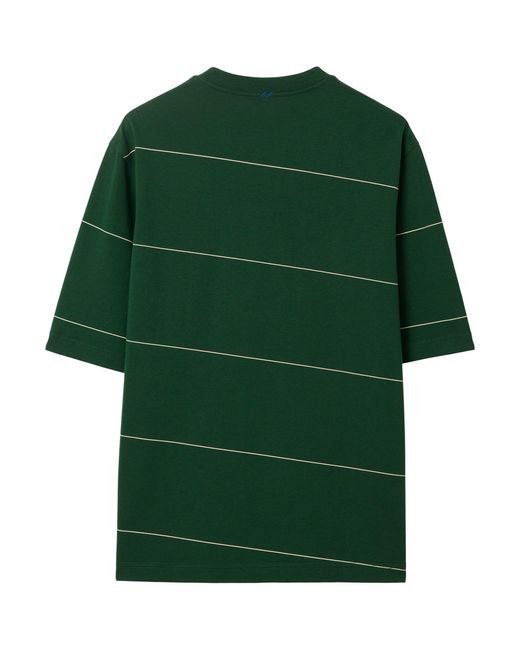 Burberry Green Cotton Striped T-shirt for men