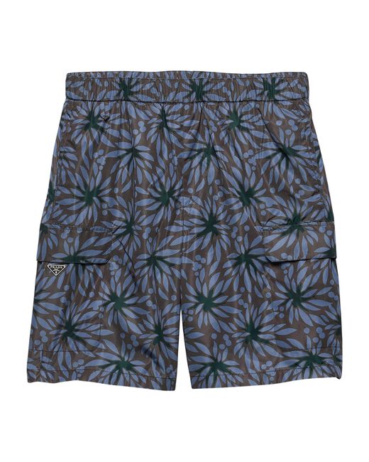 Prada Blue Re-Nylon Swim Trunks for men