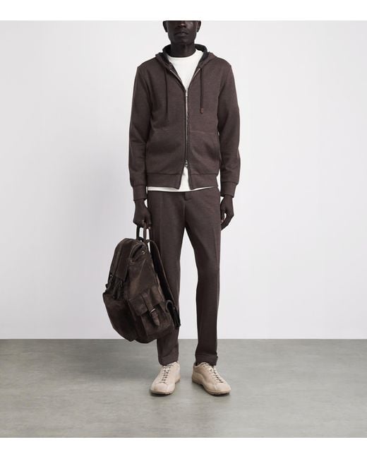 Marco Pescarolo Gray Cashmere-Blend Drawstring Trousers for men