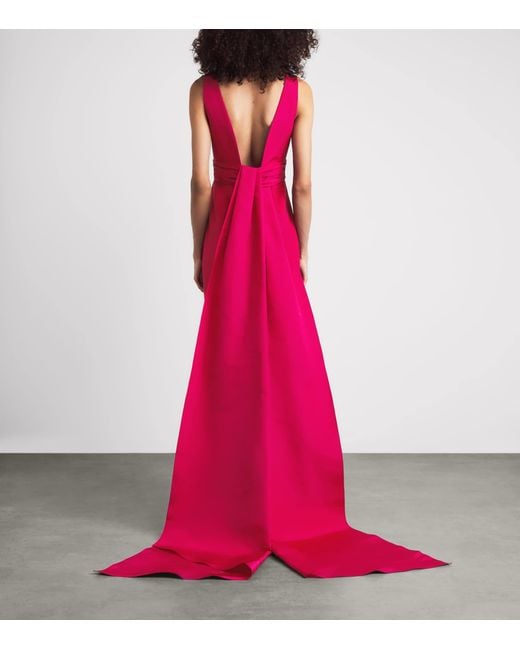Carolina Herrera Pink Train Column Gown