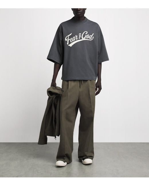 Fear Of God Gray Cotton Boxy Merch T-Shirt for men