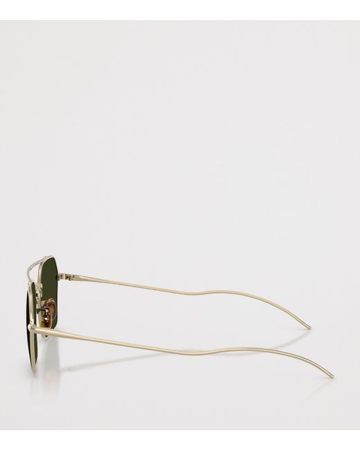 Oliver Peoples Green Titanium Tk-15 Square Sunglasses