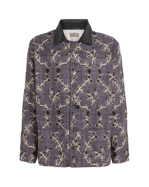 Kartik Research Gray Silk Embellished Chintz Jacket for men