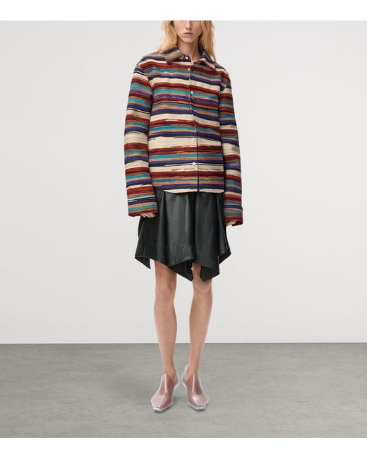 Loewe Blue Lambskin Painted Overshirt