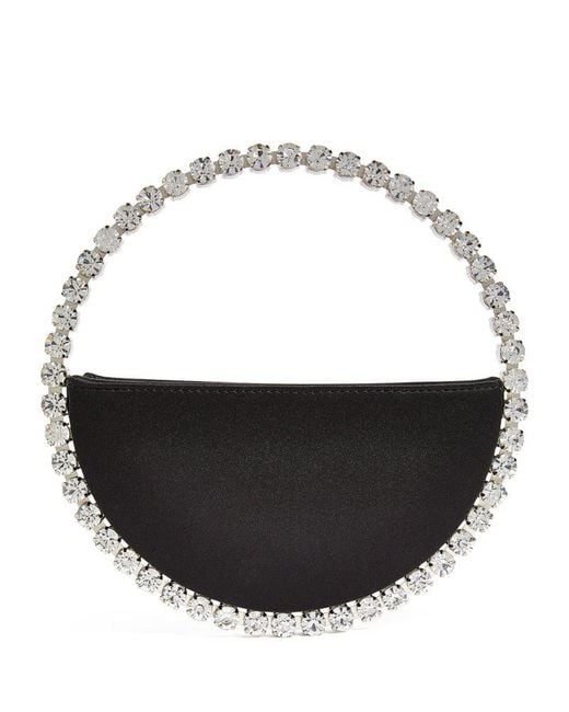 L'ALINGI Black Satin Embellished Eternity Clutch Bag