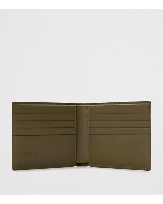 Loewe Green Leather Puzzle Edge Bifold Wallet for men