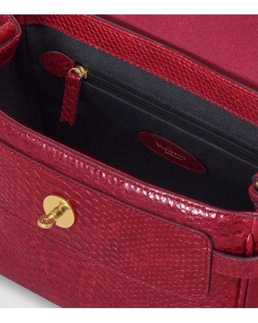 Mulberry Red Mini Leather Snake Print Alexa Cross-Body Bag