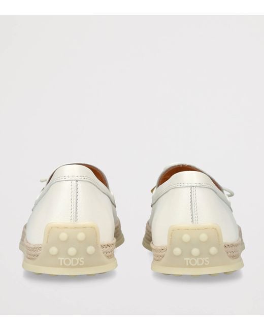 Tod's White Suede Laccetto Loafers 20
