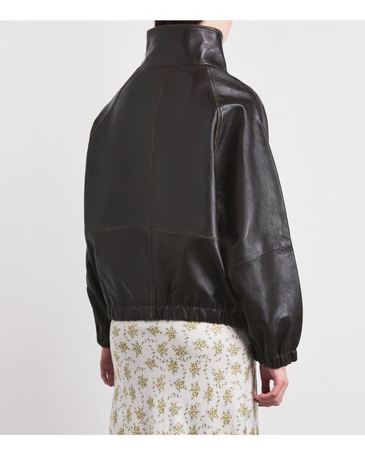 Sandro Black Oversized Leather Jacket