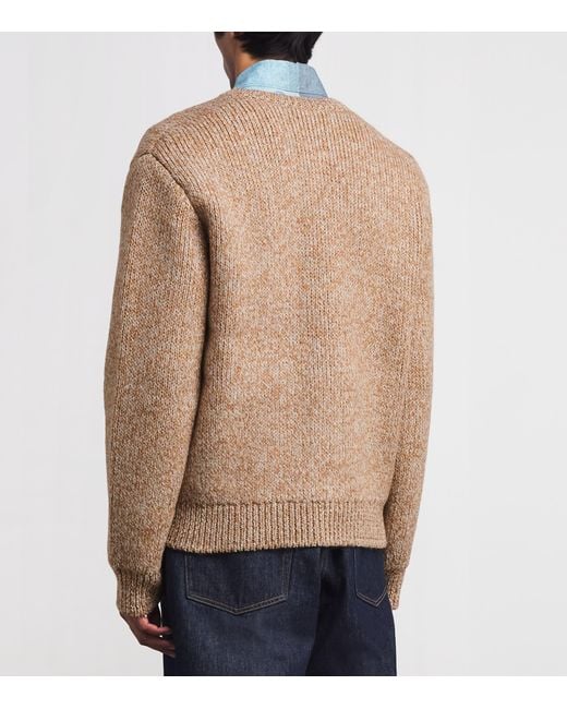 AURALEE Wool-Alpaca Double-Faced Cardigan in Brown for Men | Lyst