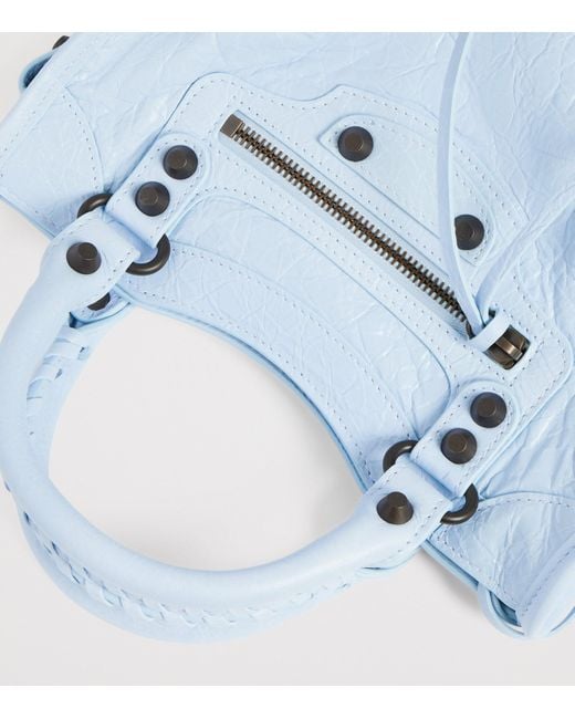 Balenciaga Blue Mini Leather Le City Top-Handle Bag