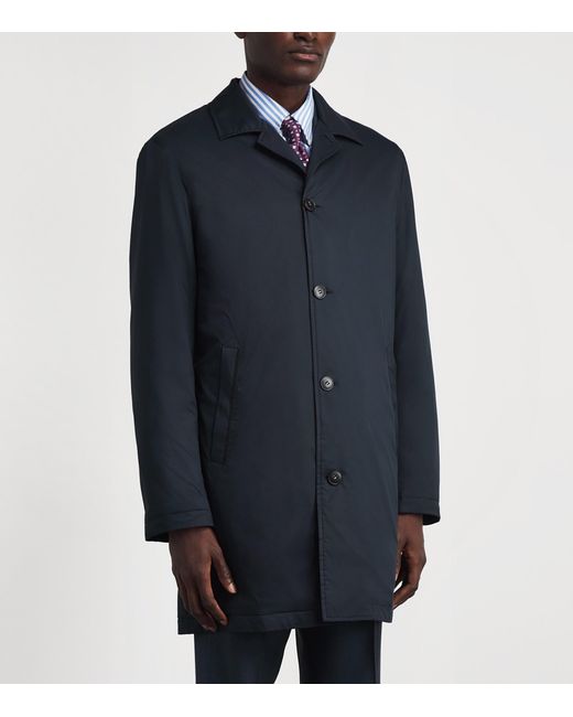 Canali Blue Technical Car Coat for men