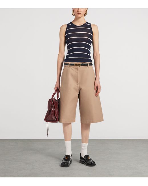 Balenciaga Blue Striped Tank Top