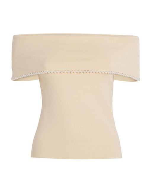 By Malene Birger Natural Off-The-Shoulder Hetha Top