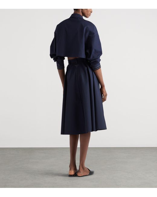 Prada Blue A-Line Midi Skirt