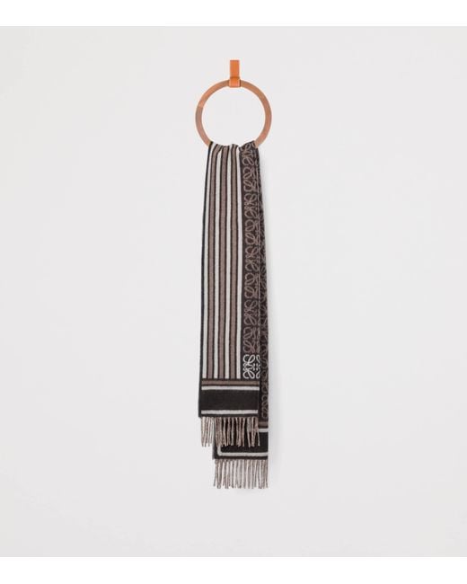 Loewe Black Wool-Cashmere Anagram Scarf