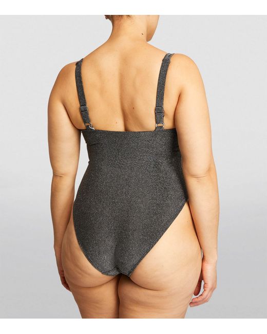Form and Fold Gray The Square D+ Cup Underwire Swimsuit