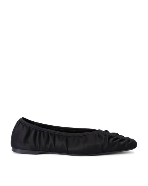 Totême  Black Satin Gathered Flats