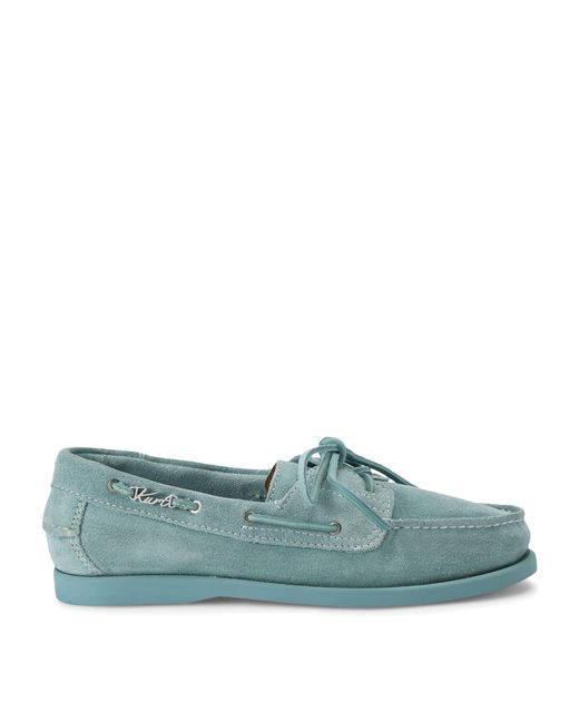 Kurt Geiger Green Suede Kurt Boat Shoes for men