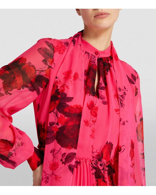 Erdem Red Floral Print Maxi Dress