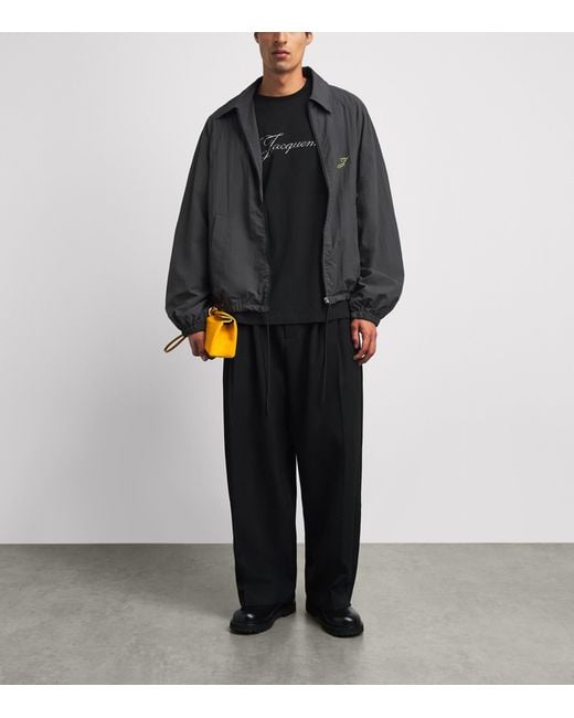 Jacquemus Black Cotton-Hemp Logo Long-Sleeve T-Shirt for men