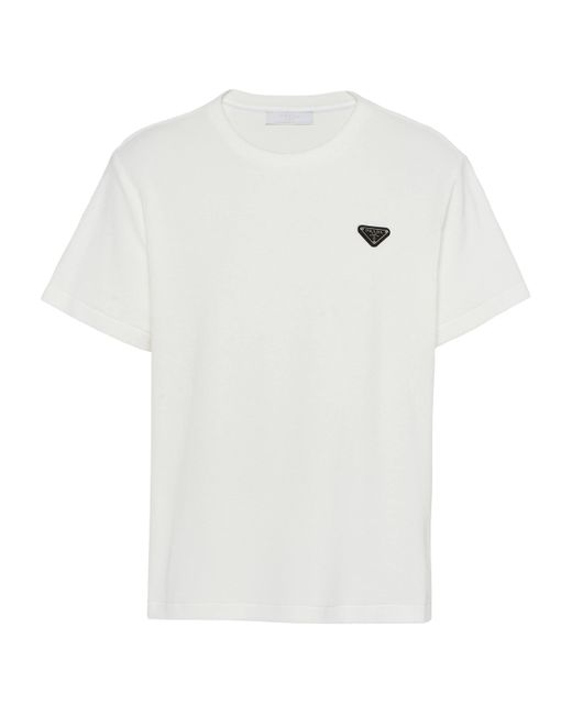 Prada White Terry T-Shirt for men