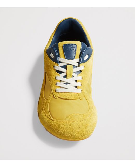 Bottega Veneta Yellow Suede-Panel Orbit Flash Sneakers