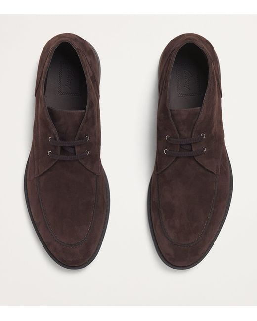Brioni Brown Suede Ankle Boots for men