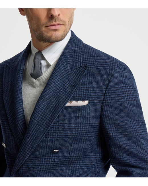 Brunello Cucinelli Metallic Silk Medallion Pocket Square for men