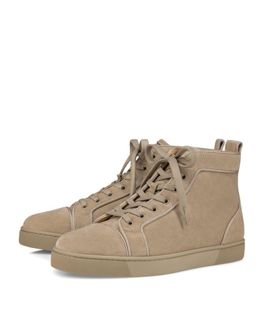 Christian Louboutin Brown Louis Orlato Suede High-top Sneakers for men