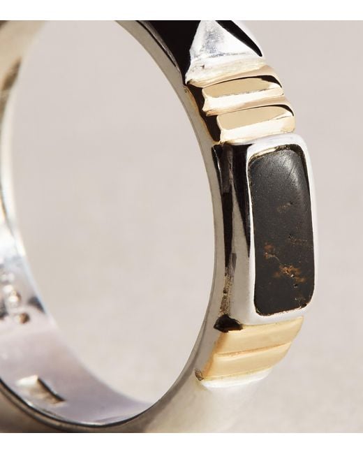 FYR Metallic Sterling, And Onyx Bastet Ring for men