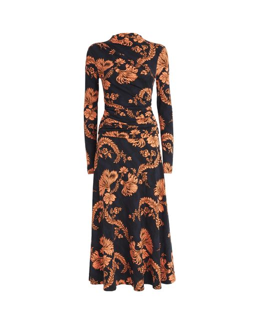 ME+EM Blue Midnight Floral Print Pleat Dress
