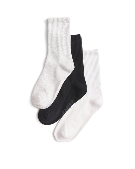 Skims White Cotton-Blend Logo Ribbed Crew Socks