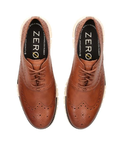 Cole Haan Brown Zerøgrand Wingtip Oxford Shoes for men