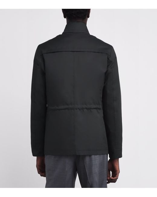Pal Zileri Black Cotton-Blend Field Jacket for men