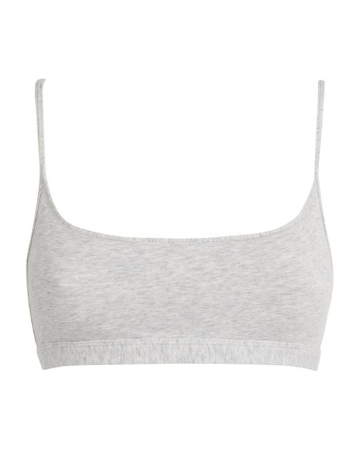 Skims Gray Cotton Everyday Scoop Bralette