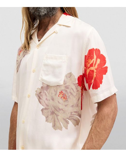 AllSaints White Roze Floral Print Shirt for men