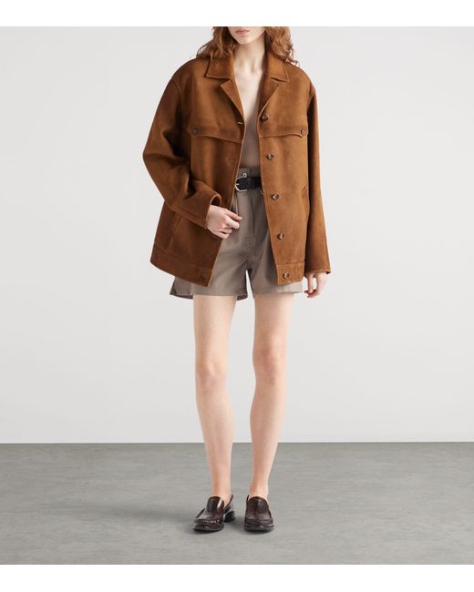 Prada Brown Lambskin Suede Jacket