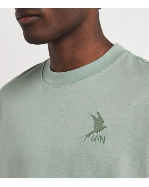 66 North Green Cotton Technical-Trim Hybrid Kría T-Shirt for men