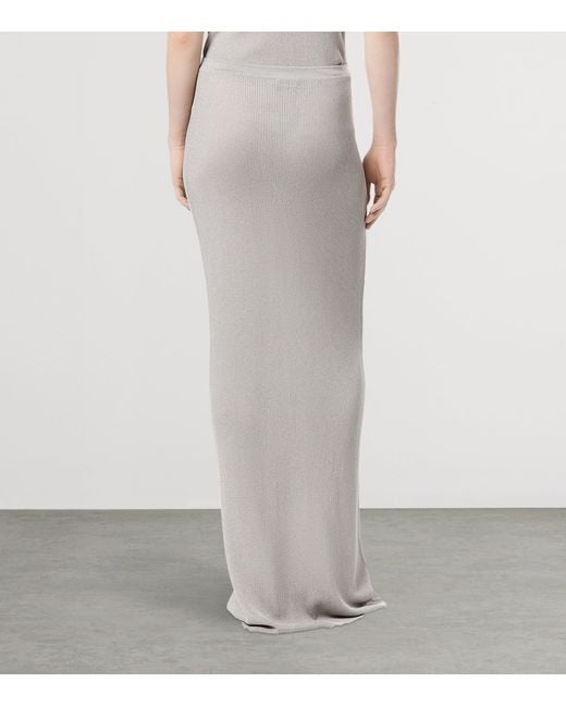Tom Ford White Knitted Micro-Sequin Maxi Skirt
