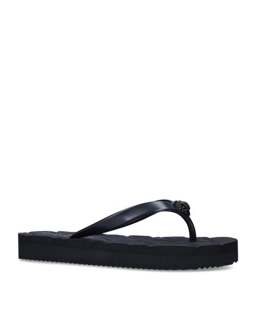 Kurt Geiger Black Kensington Q Two-Post Rubber Flip Flops