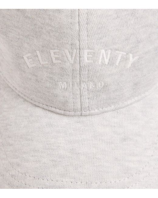 Eleventy White Cotton Logo Baseball Cap for men