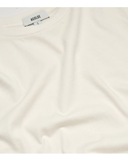 Agolde White Organic Cotton Adine Shrunken T-Shirt