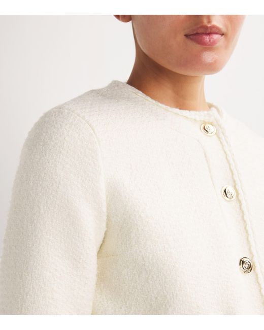Maje Natural Tweed Button-Embellished Jacket