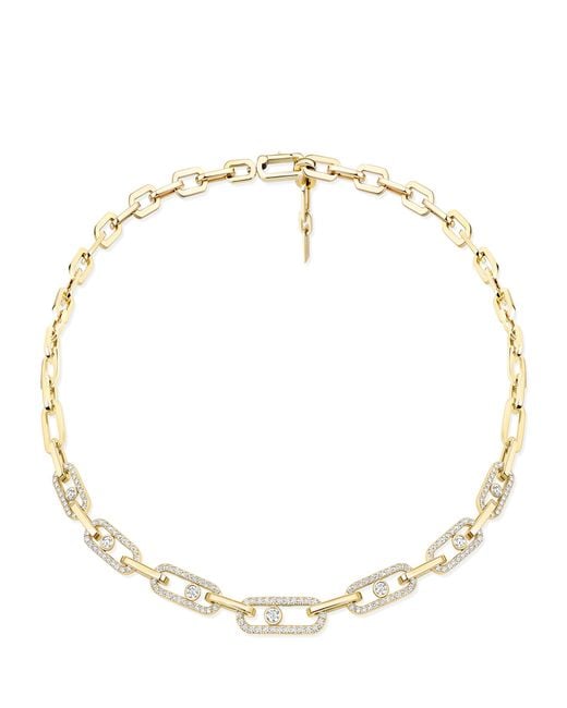 Messika Metallic Move Link And Diamond Pavé Necklace