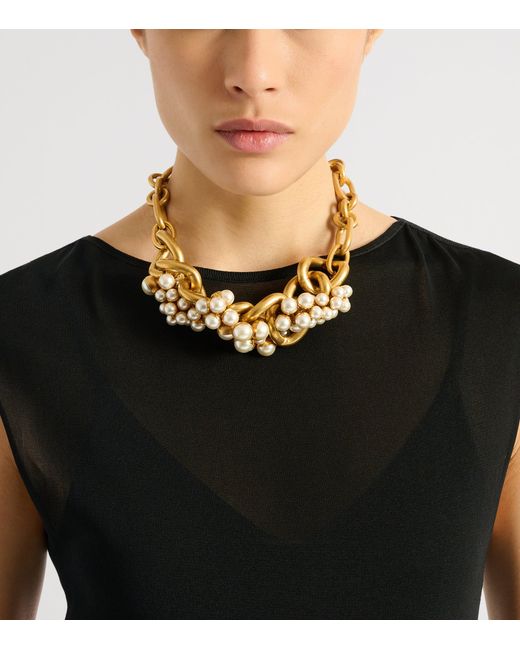 Balmain Metallic Embellished Sync Necklace